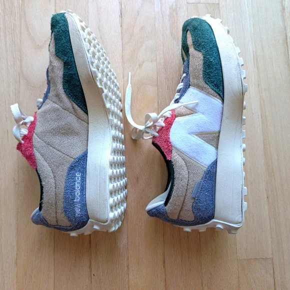 New Balance 327 Men's Night Watch Green and Pink Suede Sneakers (Size 8.5) - Picture 6 of 14